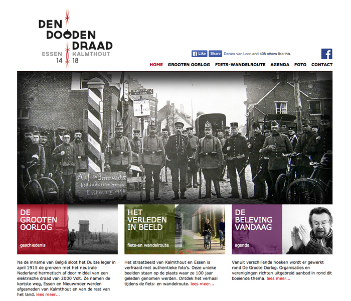website met agenda in tijdslijn doodendraad herdenking WO1 © BizBis